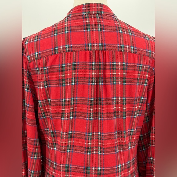 Untuckit Meredith Classic Red Tartan Midi Dress – Long Sleeve & Flowy Size Small - Picture 10 of 16